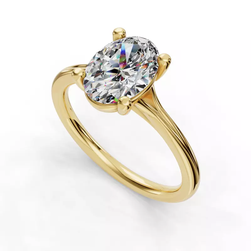 14K Yellow Gold Isabella Split Shank Solitaire Engagement Ring