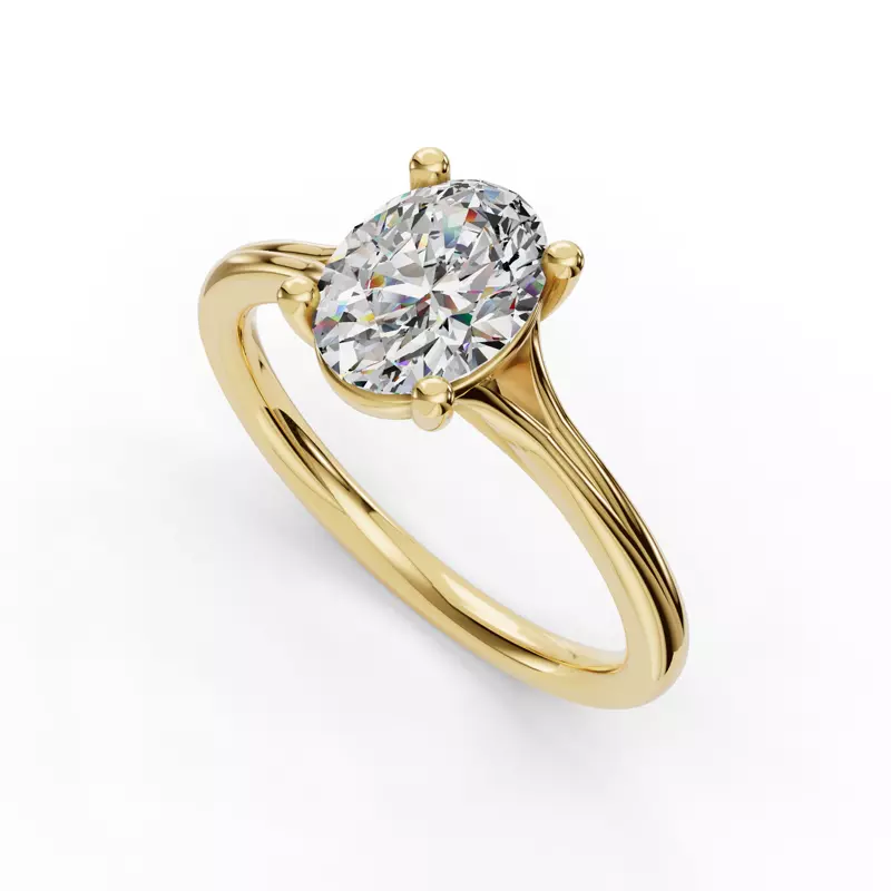 14K Yellow Gold Isabella Split Shank Solitaire Engagement Ring