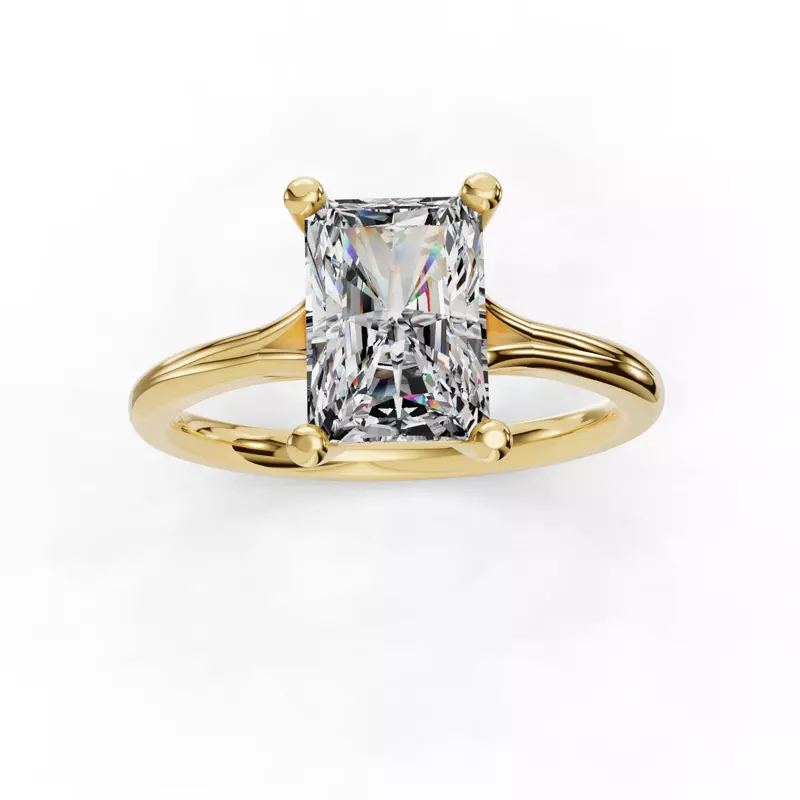 14K Yellow Gold Isabella Split Shank Solitaire Engagement Ring