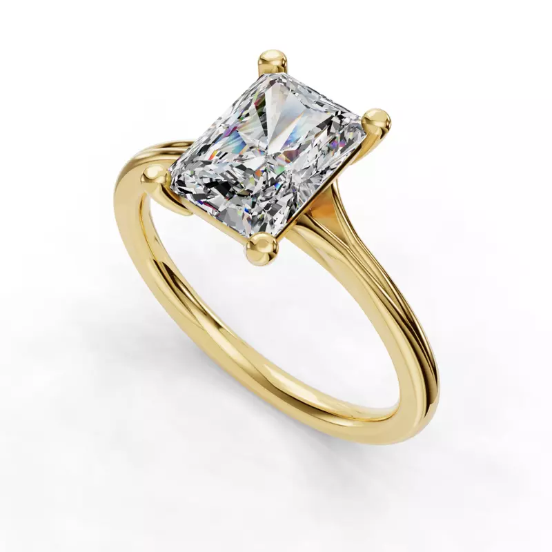 14K Yellow Gold Isabella Split Shank Solitaire Engagement Ring