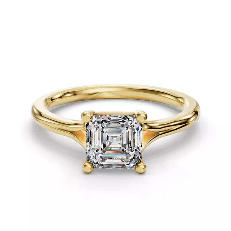 14K Yellow Gold Isabella Split Shank Solitaire Engagement Ring