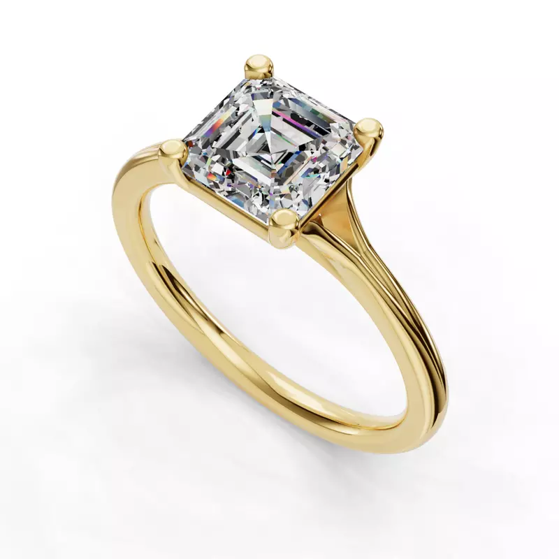 14K Yellow Gold Isabella Split Shank Solitaire Engagement Ring