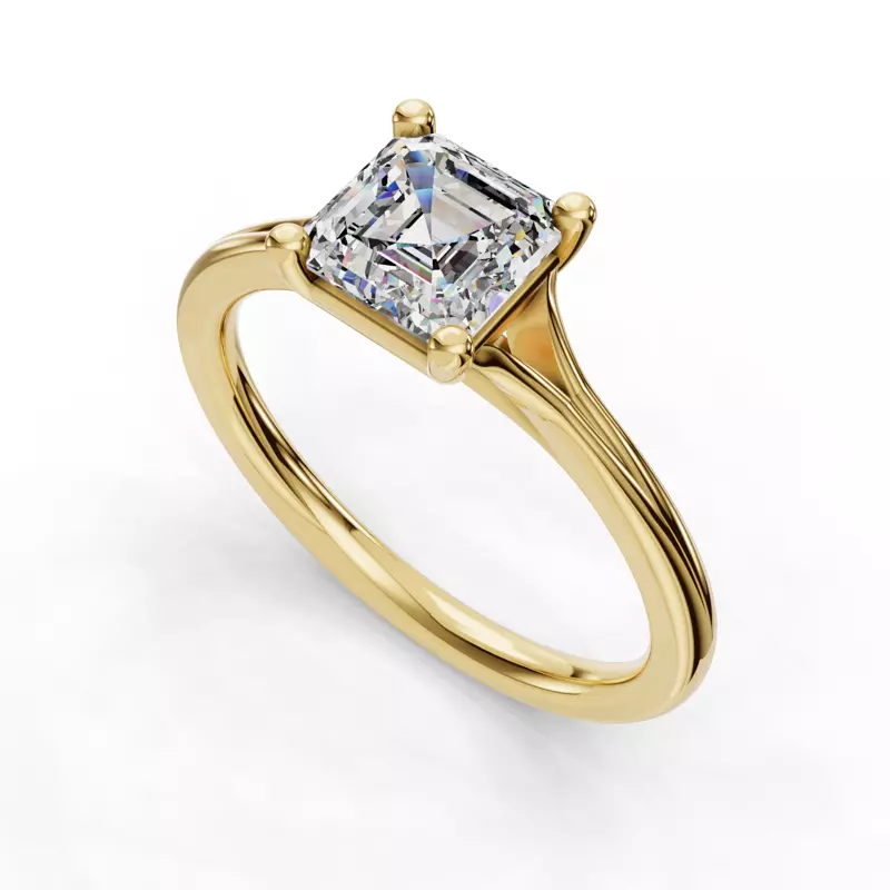 14K Yellow Gold Isabella Split Shank Solitaire Engagement Ring
