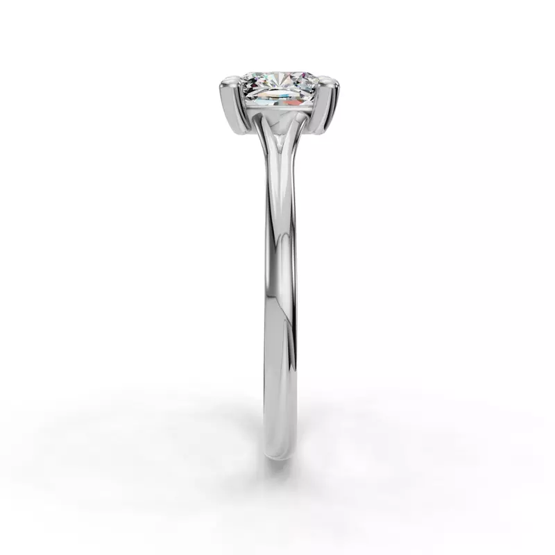 18K White Gold Isabella Split Shank Solitaire Engagement Ring