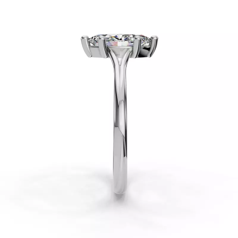 18K White Gold Isabella Split Shank Solitaire Engagement Ring