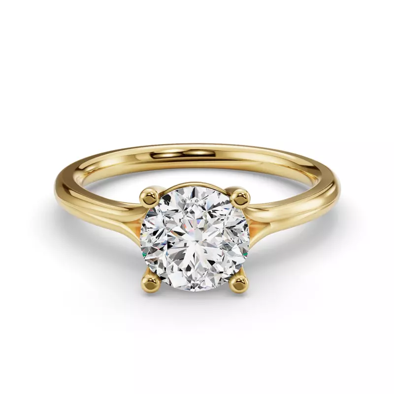 18K Yellow Gold Isabella Split Shank Solitaire Engagement Ring
