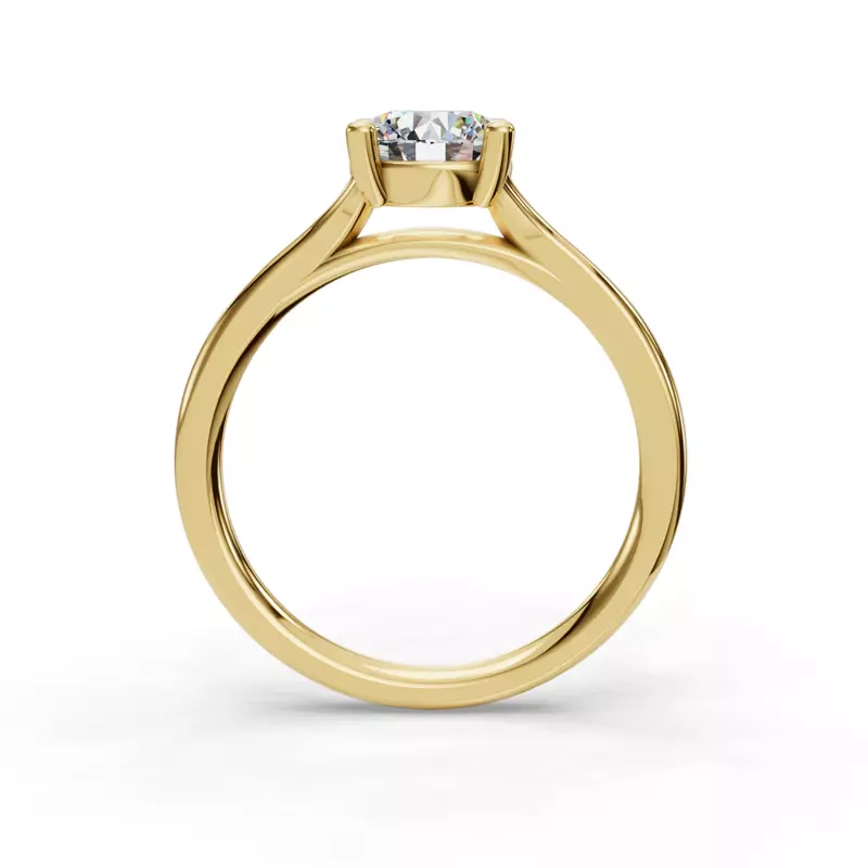 18K Yellow Gold Isabella Split Shank Solitaire Engagement Ring