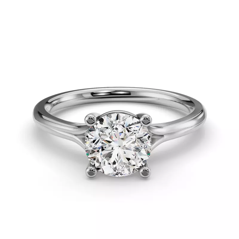 Platinum Isabella Split Shank Solitaire Engagement Ring