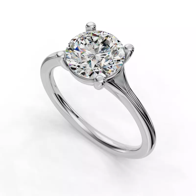 Platinum Isabella Split Shank Solitaire Engagement Ring