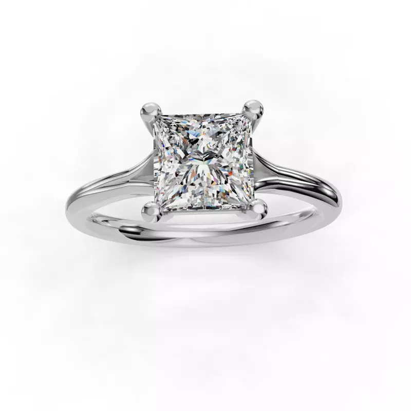Platinum Isabella Split Shank Solitaire Engagement Ring