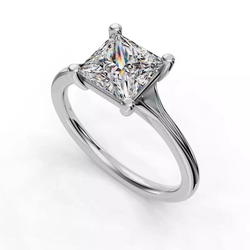 Platinum Isabella Split Shank Solitaire Engagement Ring