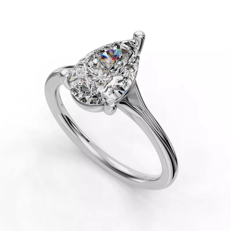 Platinum Isabella Split Shank Solitaire Engagement Ring