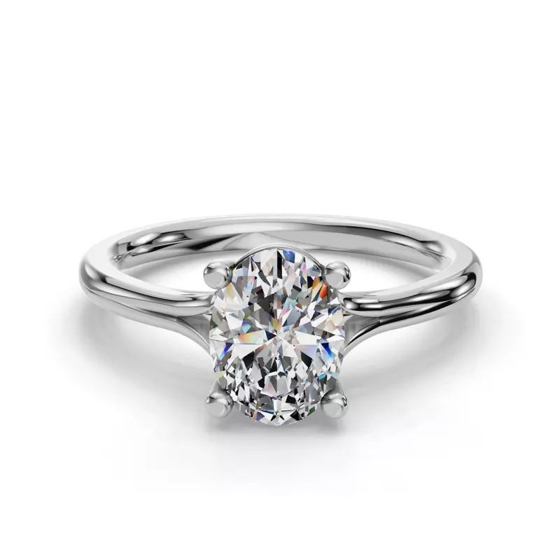 Platinum Isabella Split Shank Solitaire Engagement Ring