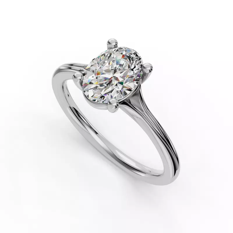 Platinum Isabella Split Shank Solitaire Engagement Ring
