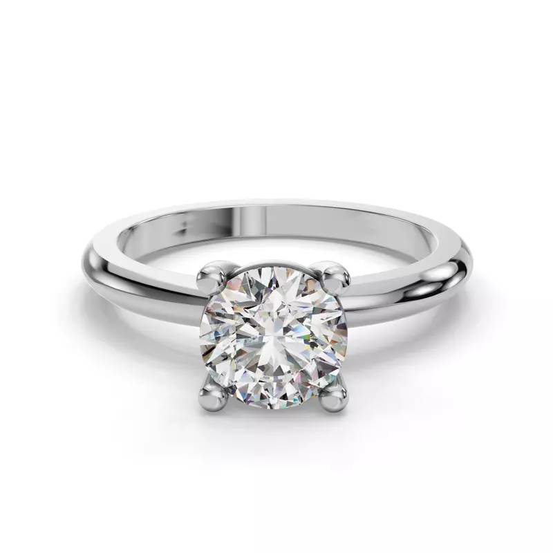14K White Gold Bella Solitaire Engagement Ring (1.8mm)