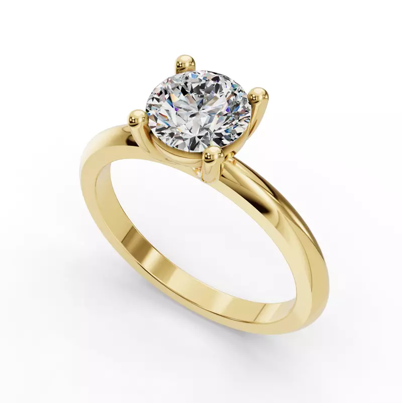 14K Yellow Gold Bella Solitaire Engagement Ring (1.8mm)