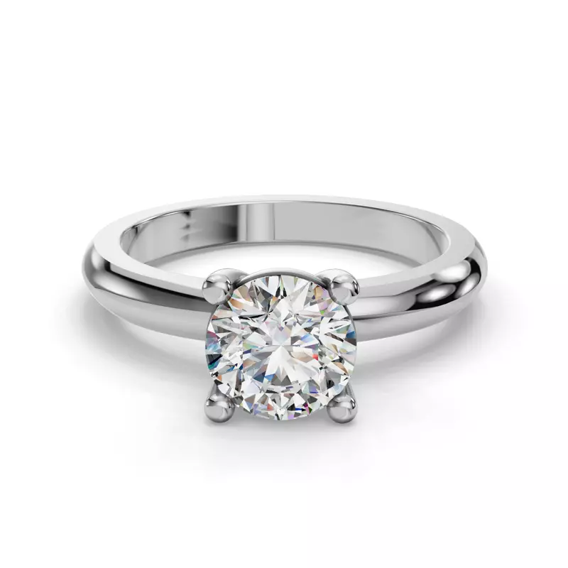 14K White Gold Bella Solitaire Engagement Ring (2.2mm)