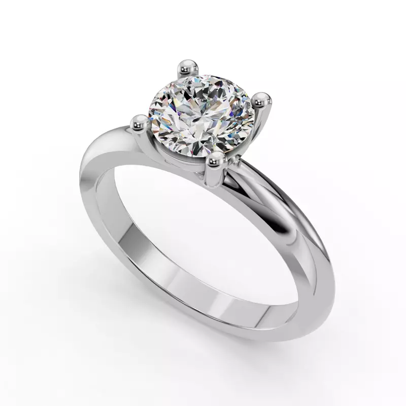 14K White Gold Bella Solitaire Engagement Ring (2.2mm)
