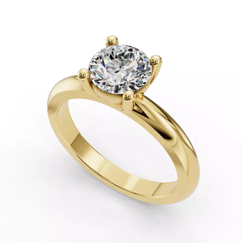 14K Yellow Gold Bella Solitaire Engagement Ring (2.2mm)