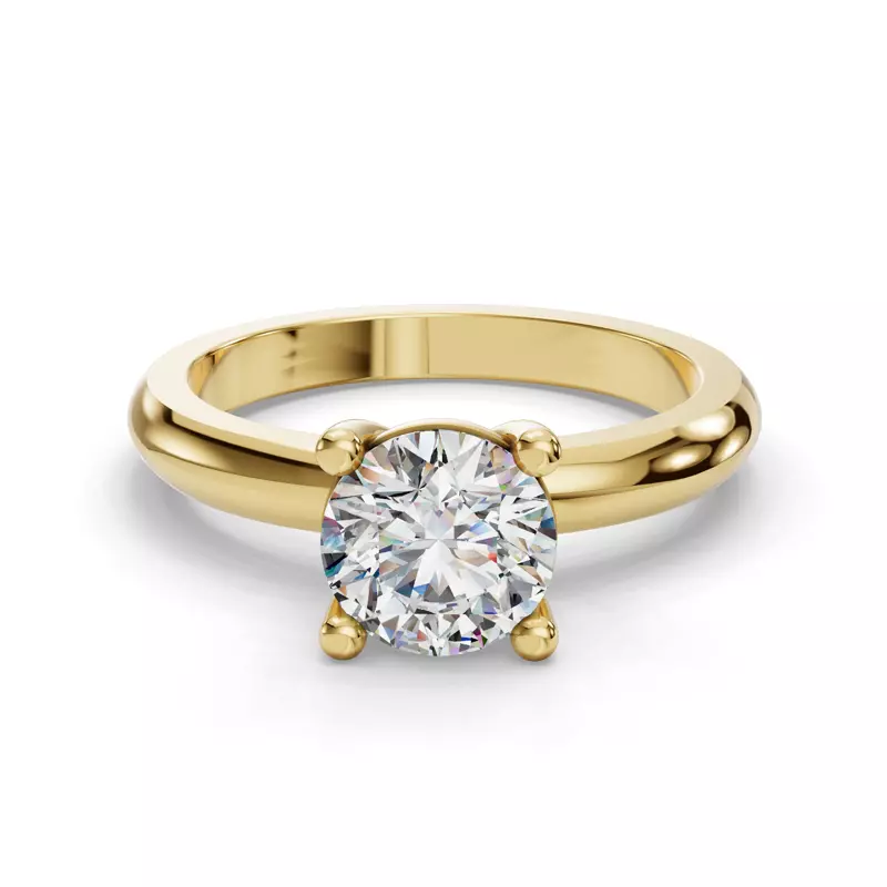 14K Yellow Gold Bella Solitaire Engagement Ring (2.2mm)