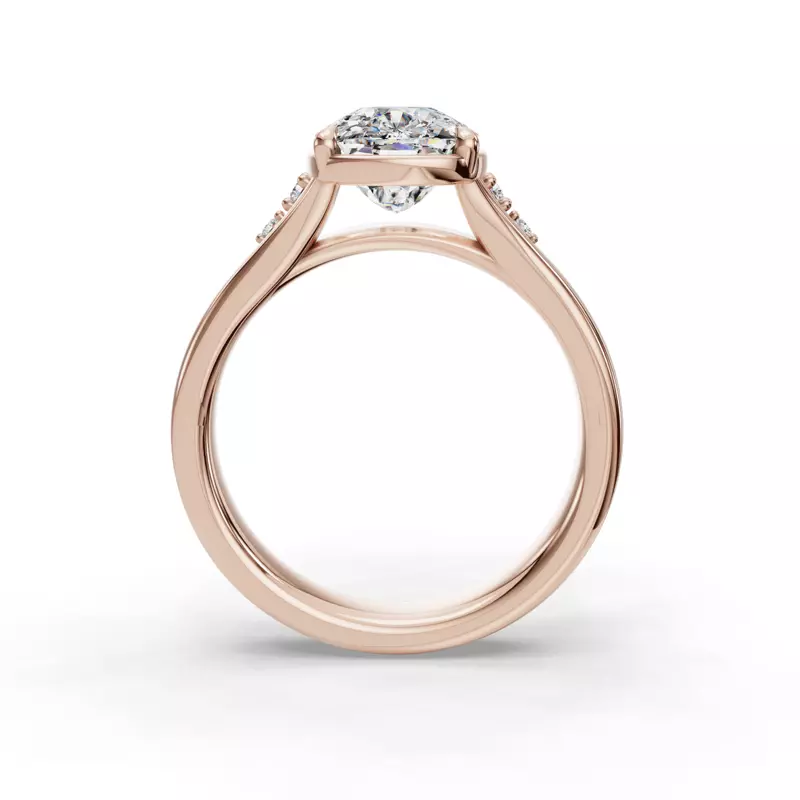 14K Rose Gold Enchanted Bezel Engagement Ring