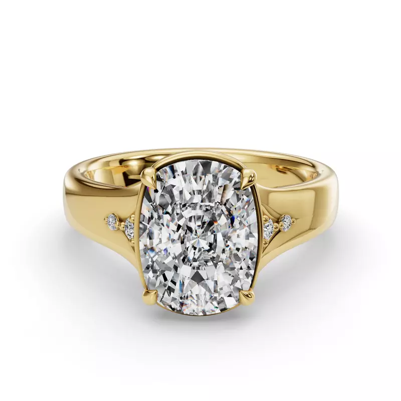 14K Yellow Gold Enchanted Bezel Engagement Ring