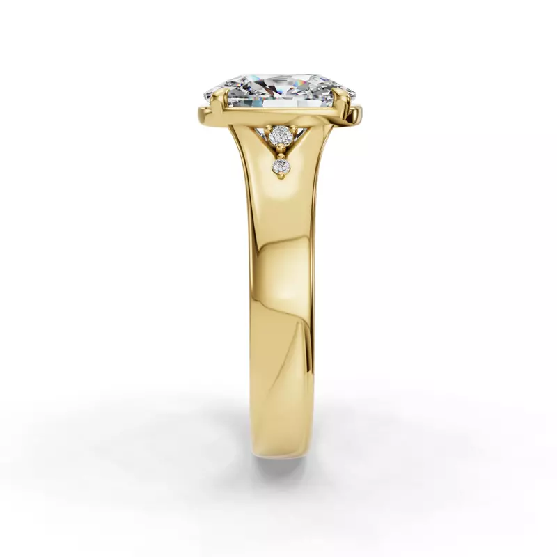14K Yellow Gold Enchanted Bezel Engagement Ring