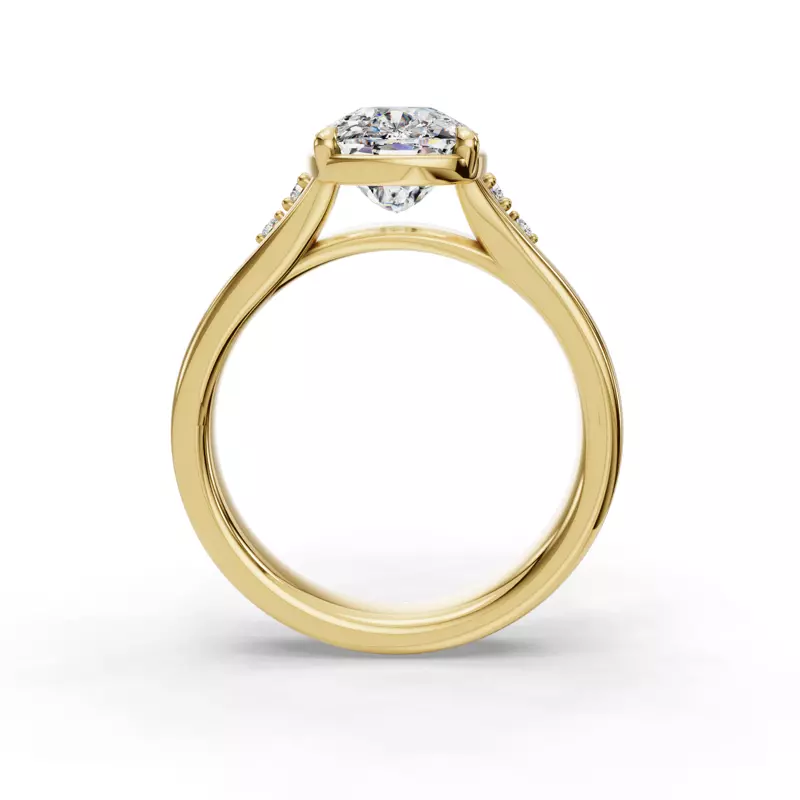 14K Yellow Gold Enchanted Bezel Engagement Ring