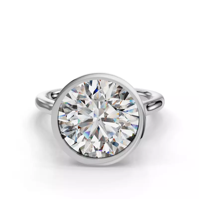 Platinum Emery Bezel Solitaire Engagement Ring (2mm)