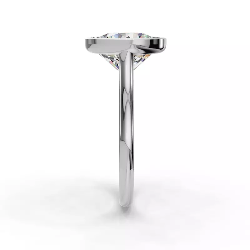 Platinum Emery Bezel Solitaire Engagement Ring (2mm)