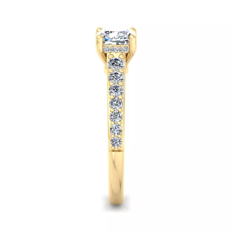 14K Yellow Gold Abigail Pave Engagement Ring With Hidden Halo