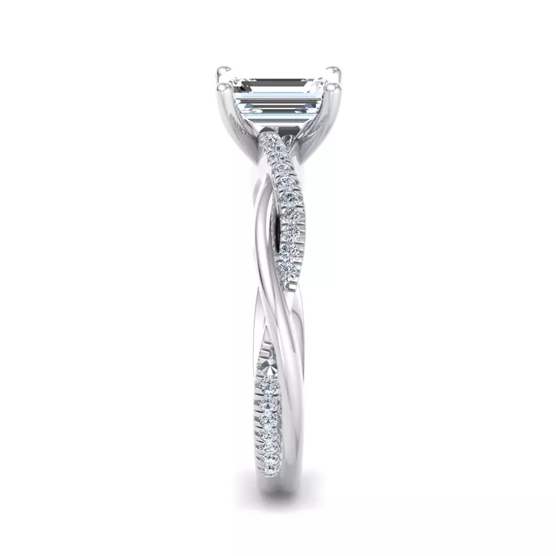 Platinum Emily Diamond Twisted Pave Engagement Ring