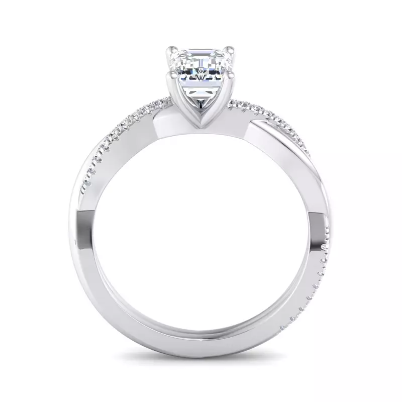 Platinum Emily Diamond Twisted Pave Engagement Ring