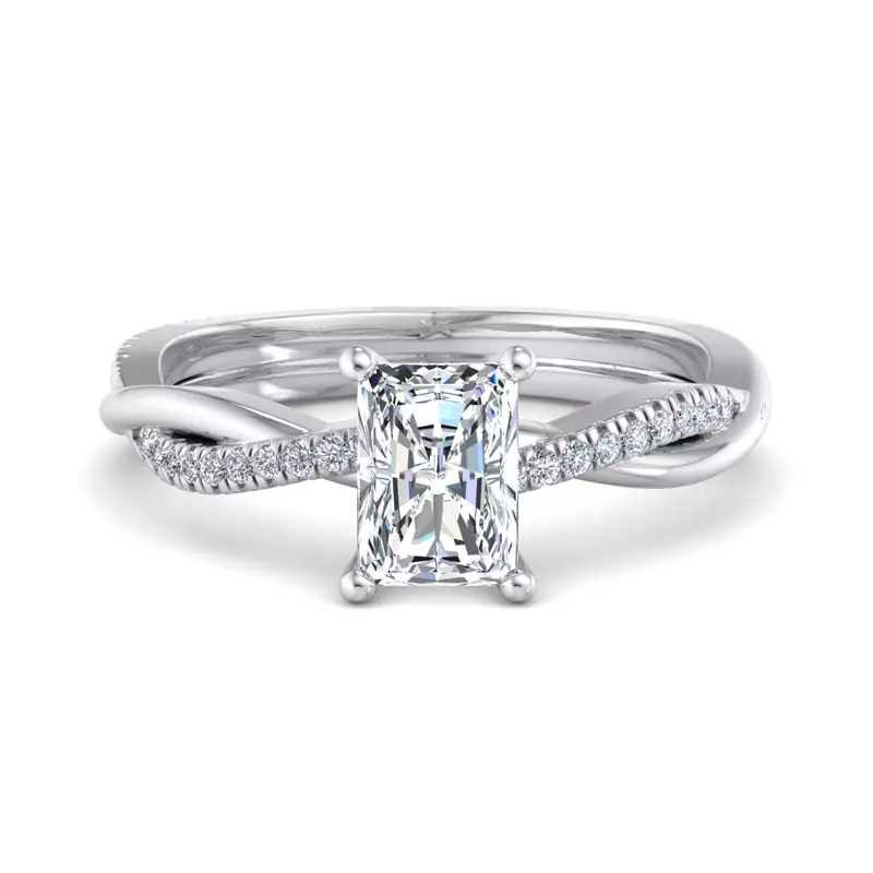 Platinum Emily Diamond Twisted Pave Engagement Ring