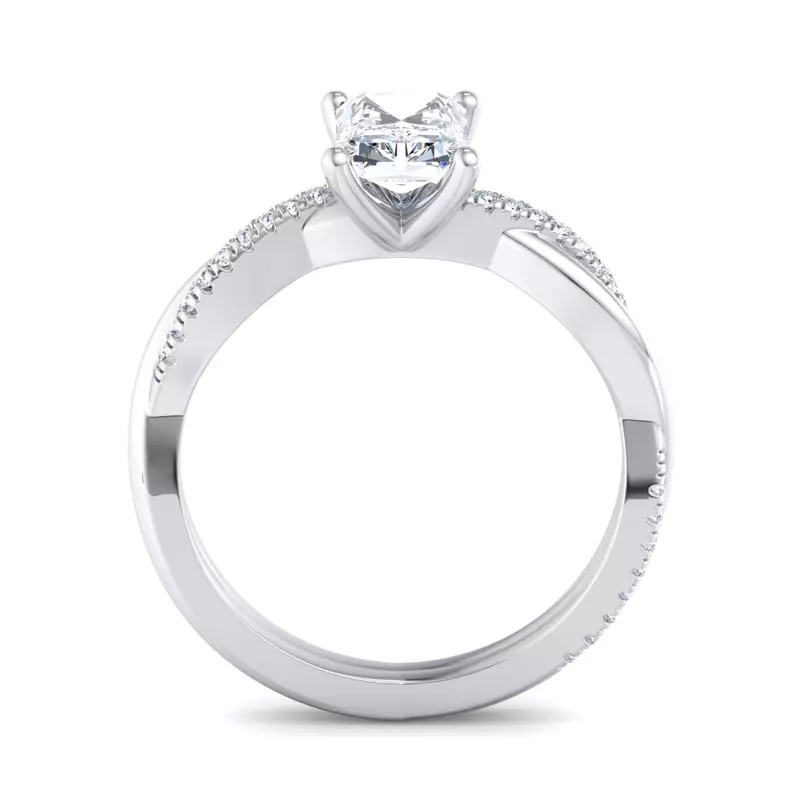 Platinum Emily Diamond Twisted Pave Engagement Ring