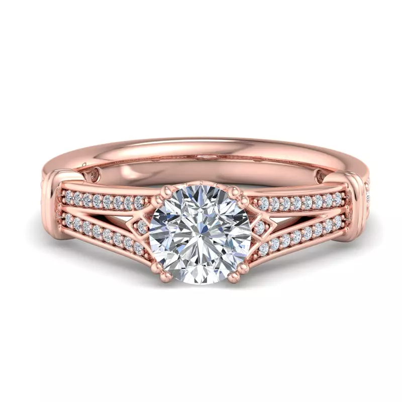 14K Rose Gold Georgia Art Deco Engagement Ring