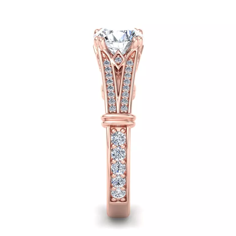 14K Rose Gold Georgia Art Deco Engagement Ring