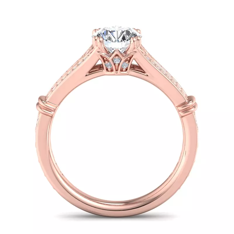 14K Rose Gold Georgia Art Deco Engagement Ring