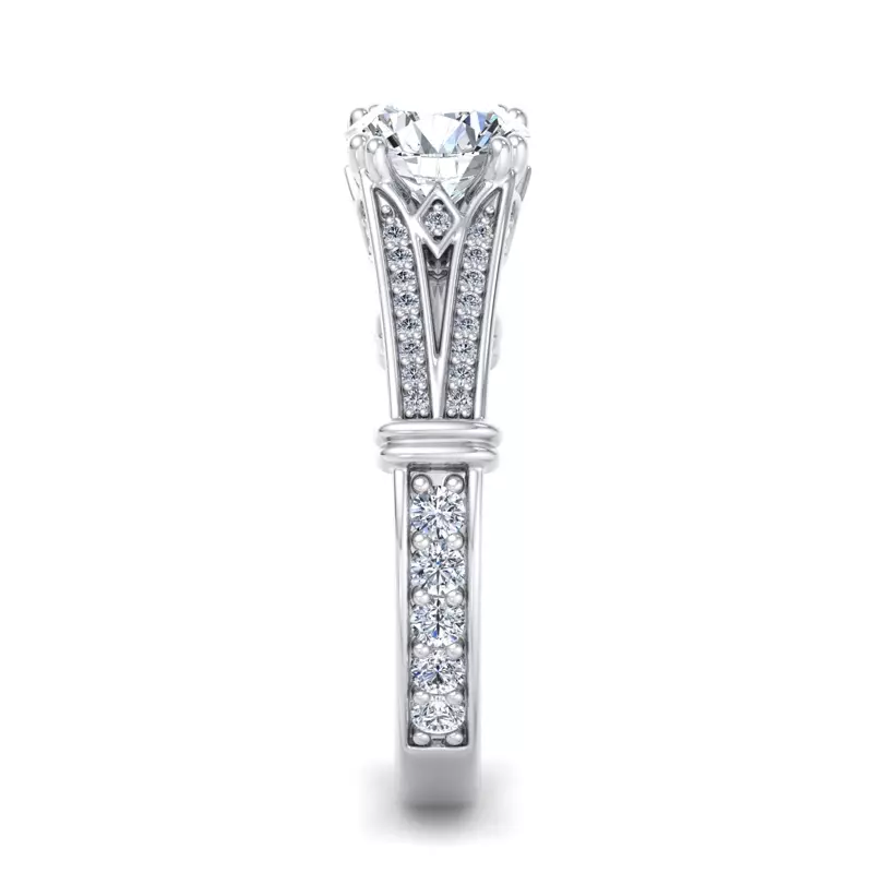 18K White Gold Georgia Art Deco Engagement Ring