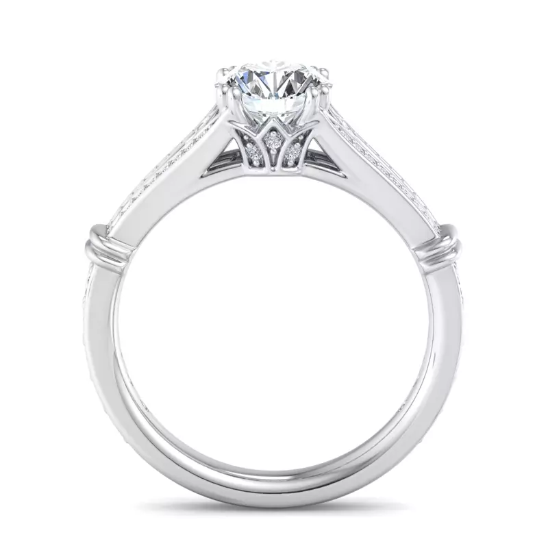 18K White Gold Georgia Art Deco Engagement Ring