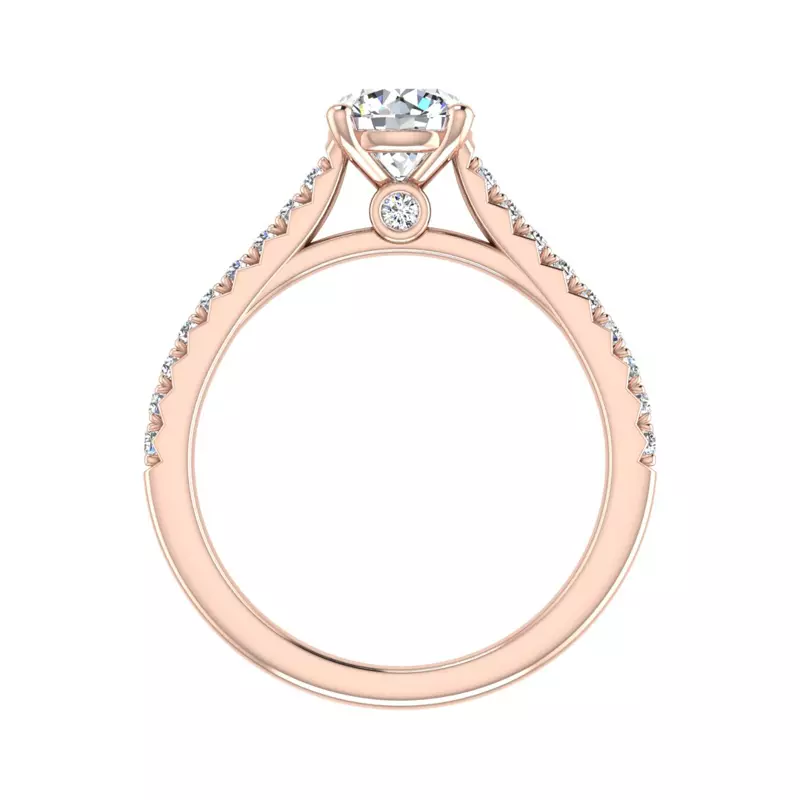 14K Rose Gold Gianna French Pave Cathedral Engagement Ring