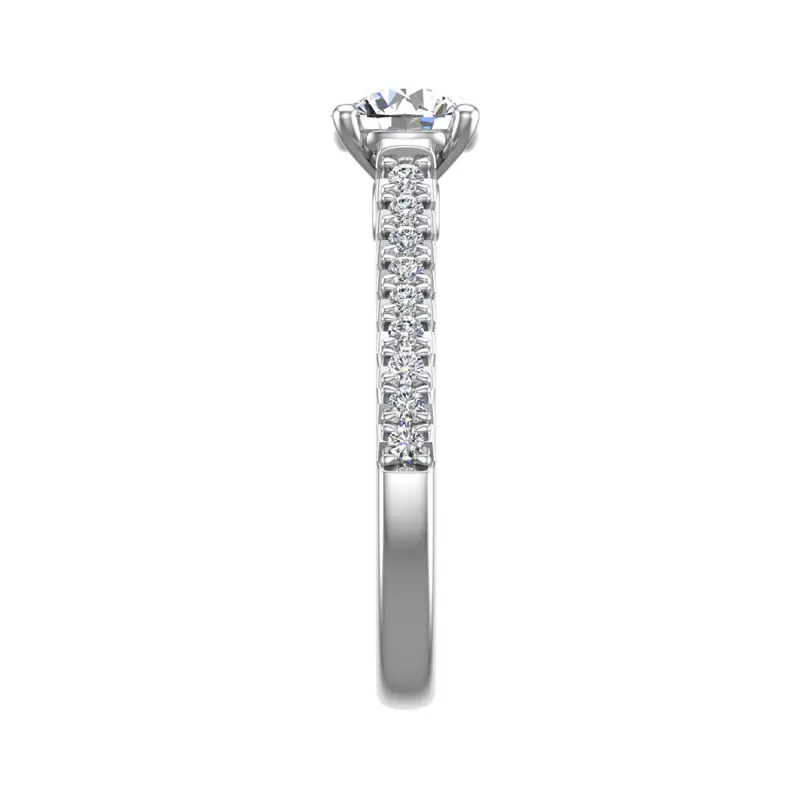 14K White Gold Gianna French Pave Cathedral Engagement Ring