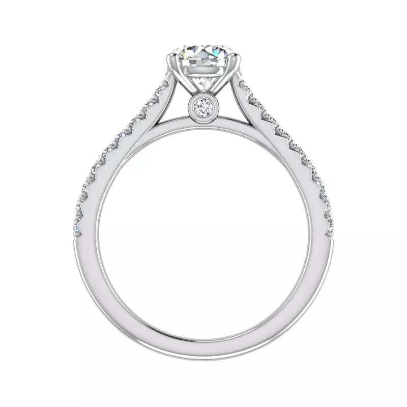 14K White Gold Gianna French Pave Cathedral Engagement Ring