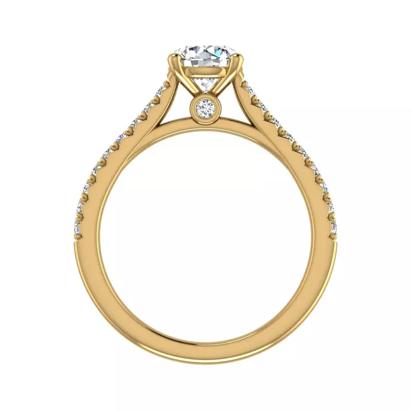 14K Yellow Gold Gianna French Pave Cathedral Engagement Ring
