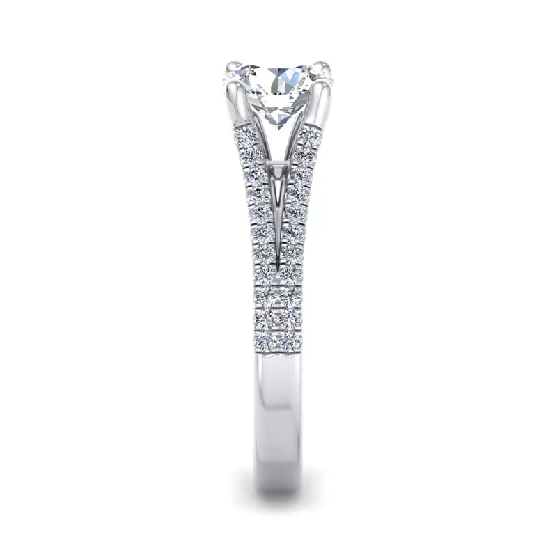 14K White Gold Linnea Split Shank Pave Engagement Ring