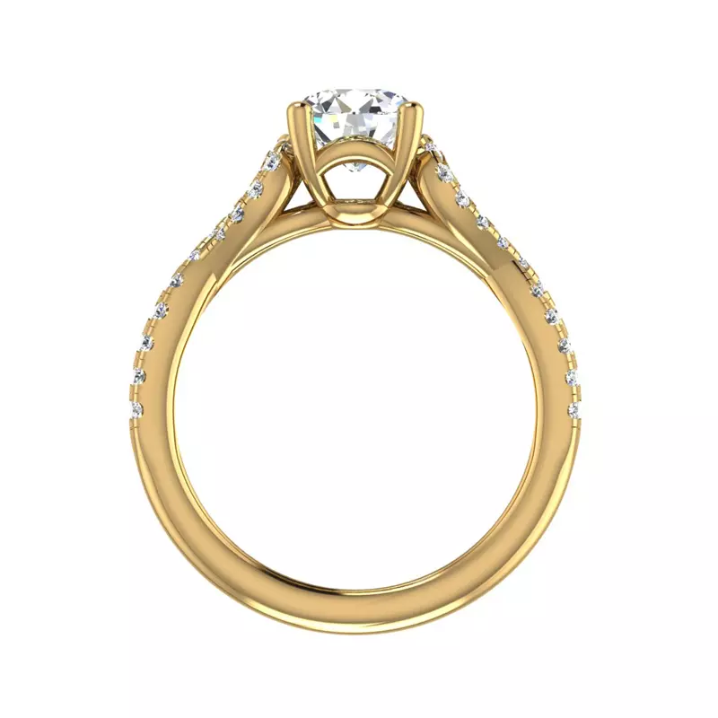 14K Yellow Gold June Engagement Ring