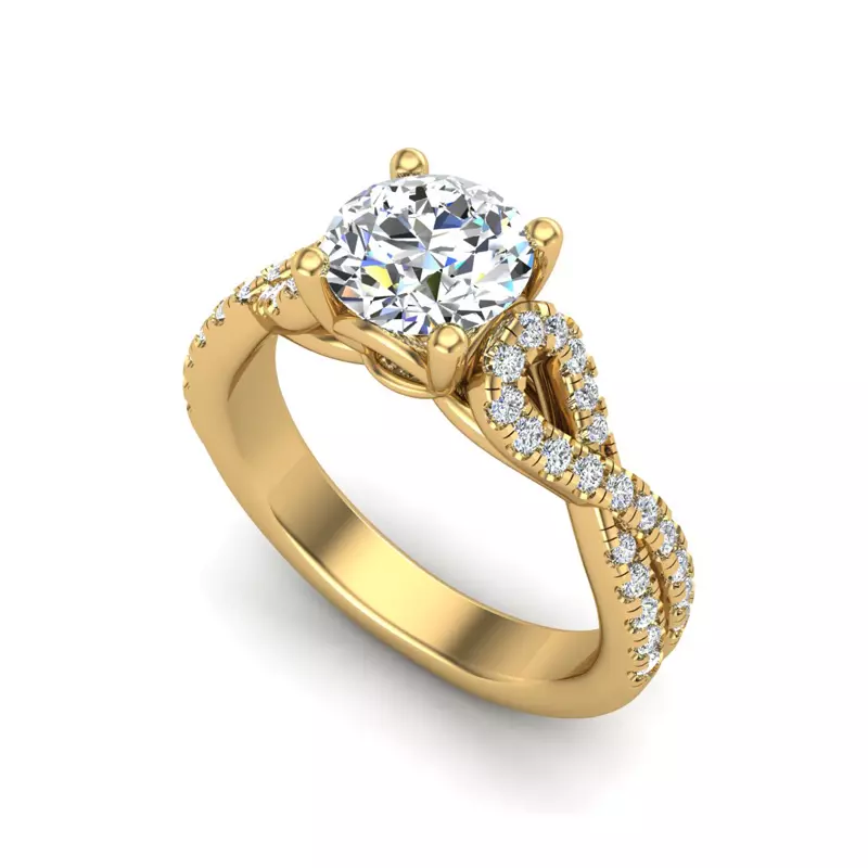 14K Yellow Gold June Engagement Ring