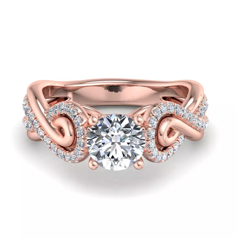 14K Rose Gold Kimberly Matching Band For Engagement Ring
