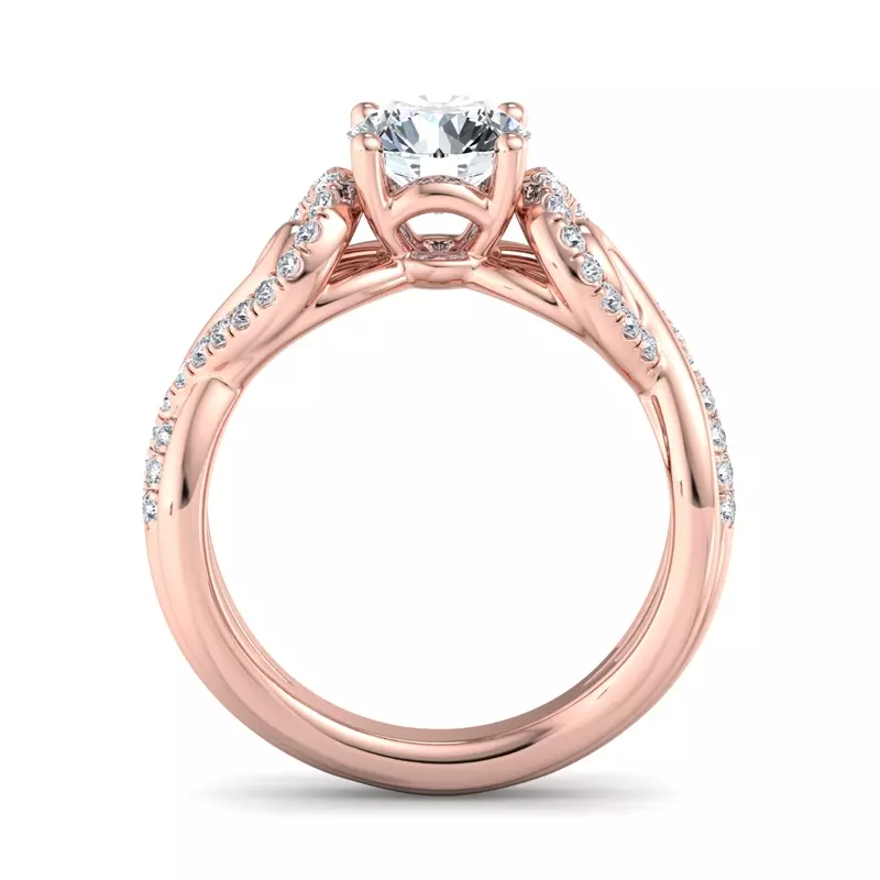 14K Rose Gold Kimberly Matching Band For Engagement Ring