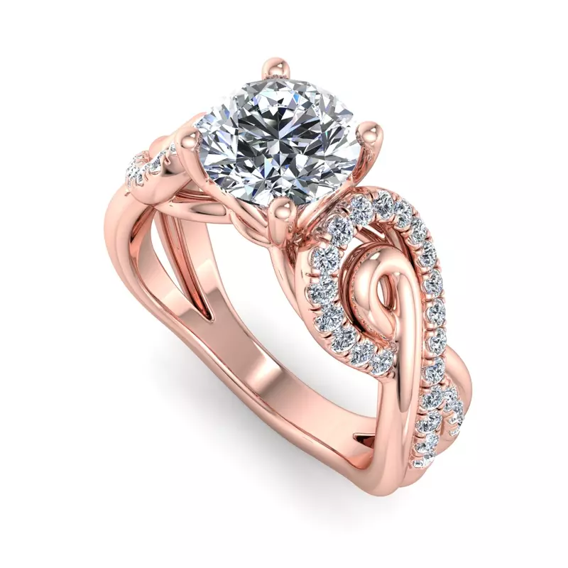 14K Rose Gold Kimberly Matching Band For Engagement Ring
